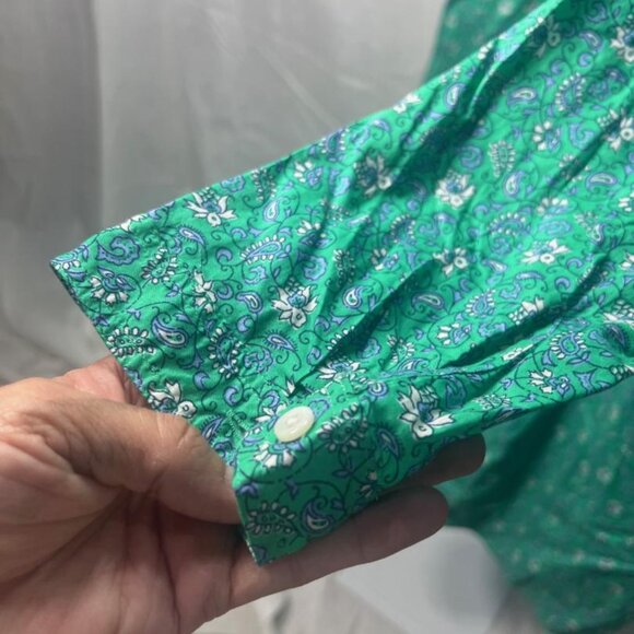 J. Crew Factory Green Floral Button Front Mini Dress - Size 16 - Picture 4 of 8